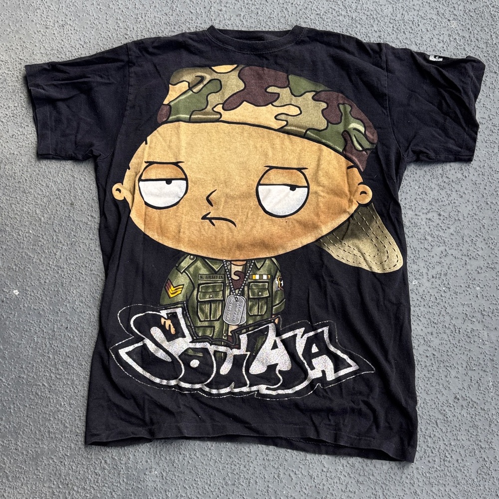 Vintage Family Guy US Army Street Soldier T-Shirt RARE